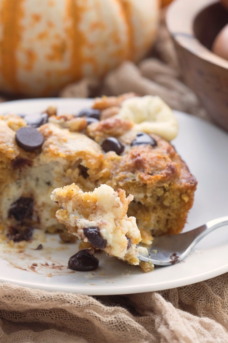 Keto pumpkin spice earthquake cake is a seismic mass of chocolatey goodness with pecan peaks and cream cheese fault lines in every single bite.