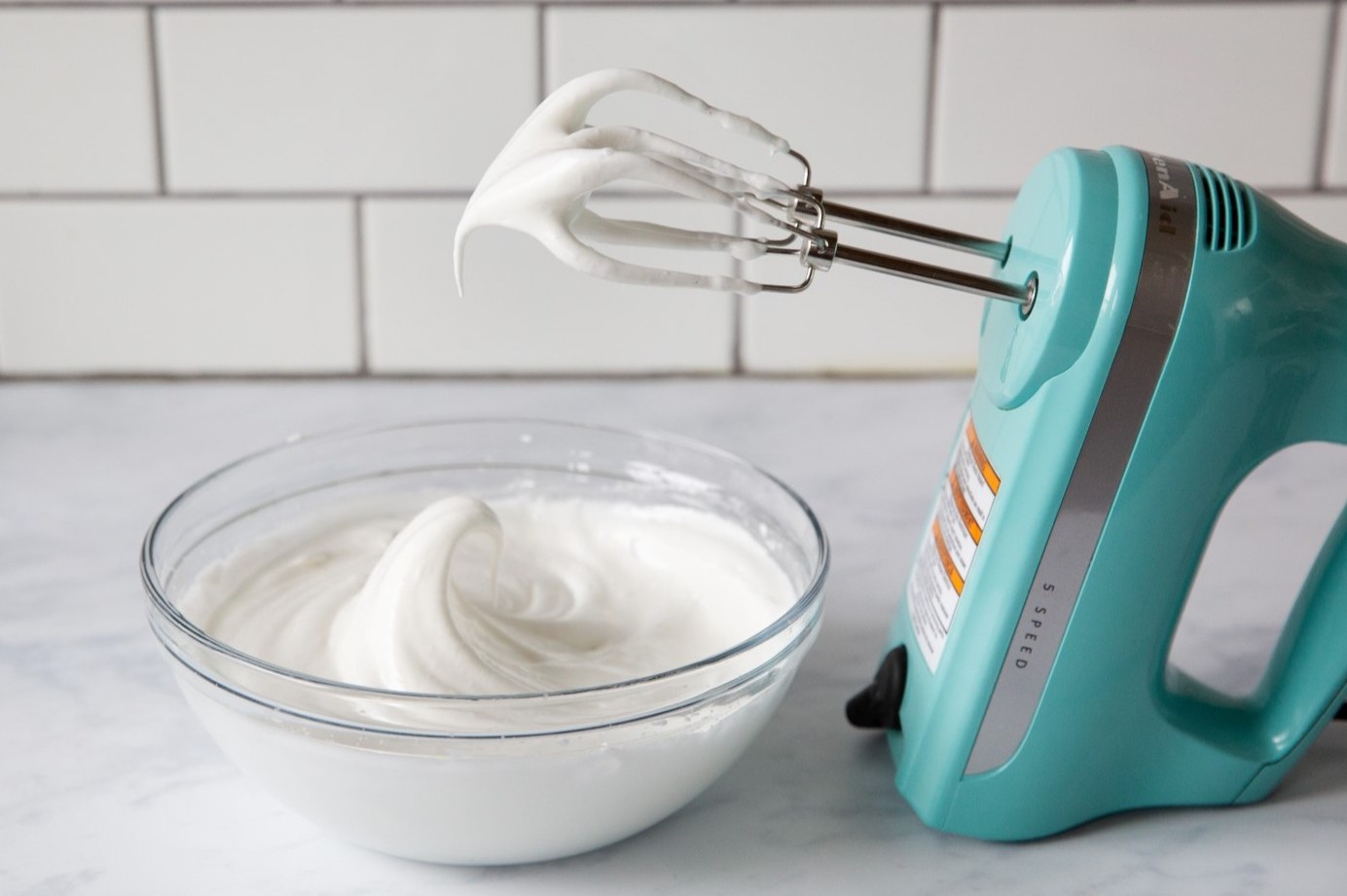 How to use leftover egg whites. Whipping up merengue using handheld mixer.