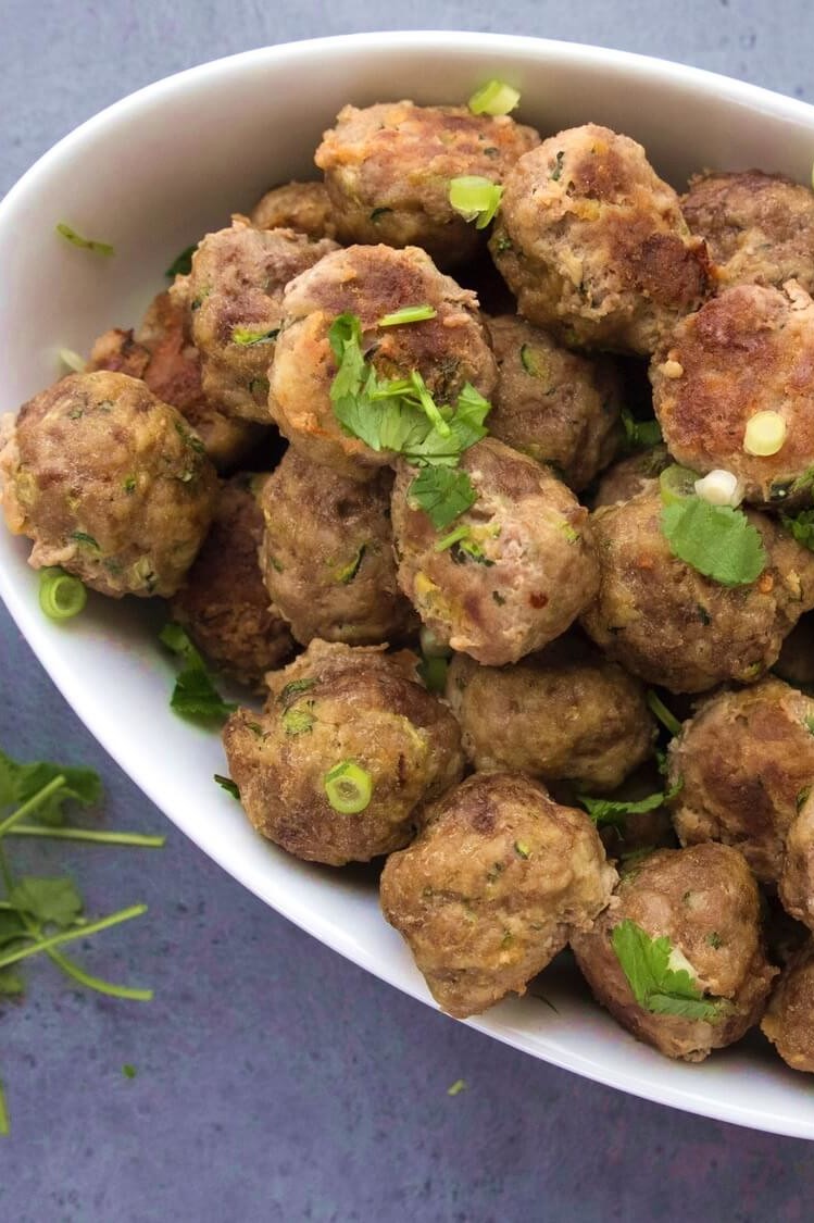 These keto Thai meatballs are perfect for any party as an appetizer or with pasta for dinner. These meatballs have a delicious Asian inspired flavor. 